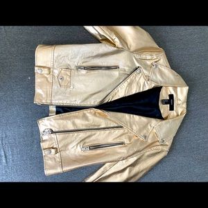 Gold Chrome Faux Leather Jacket